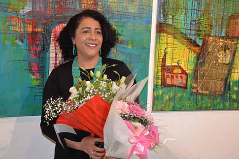 افتتاح معرض “تكوينات بالازرق” للفنانة “خزيمة حامد” في صالة ابداع لجمعية الفنانين التشكليين العرب